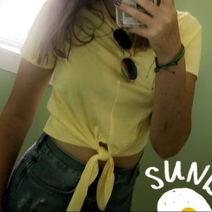 Yellow crop top